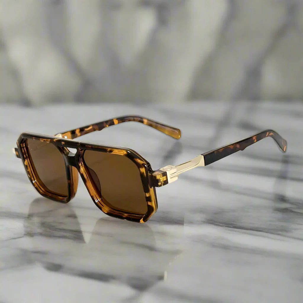 Velour - Bold Hexagonal-Frame Shield Sunglasses