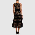 Viola - Women’s Sleeveless Embroidered Midi Dress