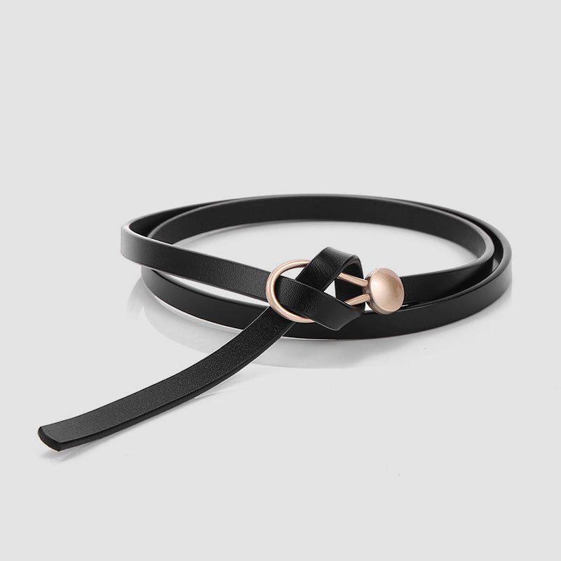 Vionne - Women's Slim Leather Tie-Waist Belt