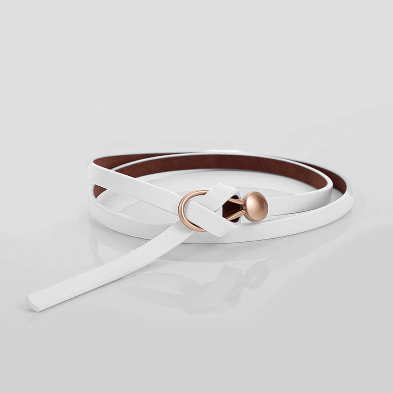 Vionne - Women's Slim Leather Tie-Waist Belt