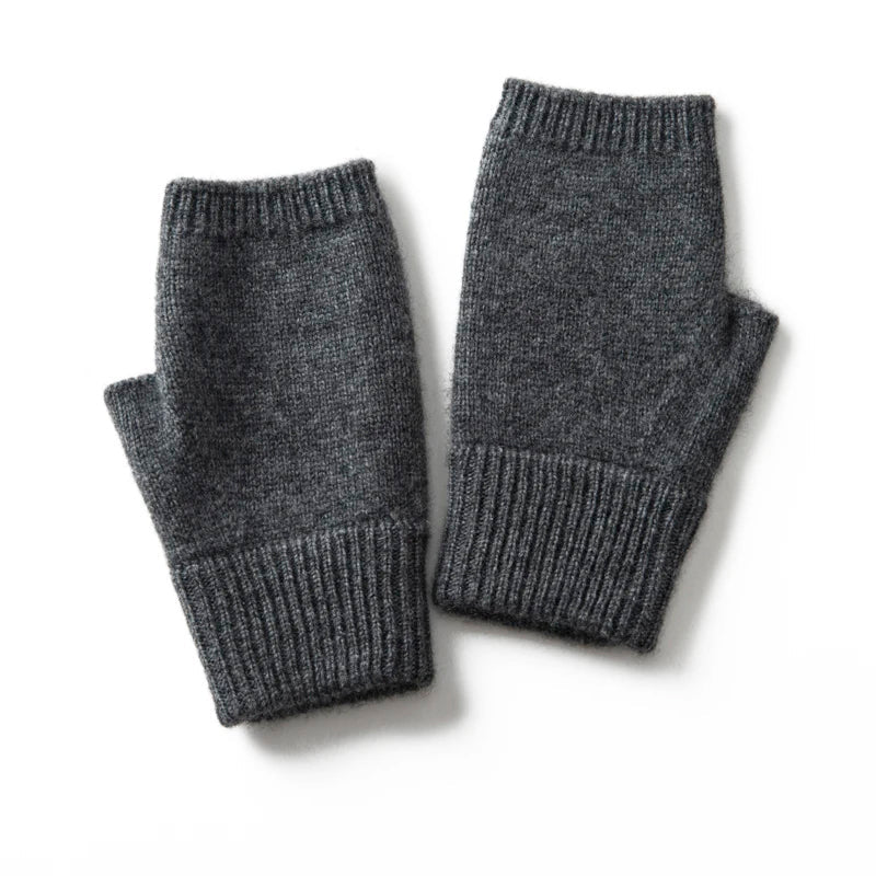 Virelle  - Ribbed Fingerless Cashmere Mittens