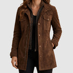 Vivian - Women's Layered Suede Field Jacket