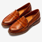 Viviana - Women's Leather Penny Strap Slip On Loafers