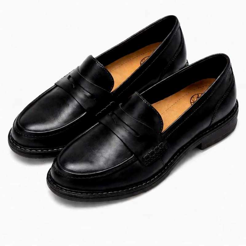 Viviana - Women's Leather Penny Strap Slip On Loafers
