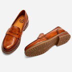 Viviana - Women's Leather Penny Strap Slip On Loafers