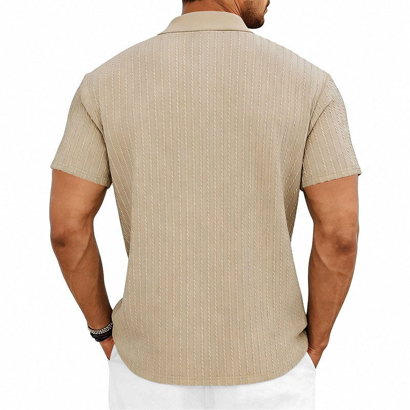 Watson - Men's Textured Vertical Knit Polo Shirt