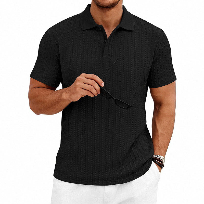 Watson - Men's Textured Vertical Knit Polo Shirt