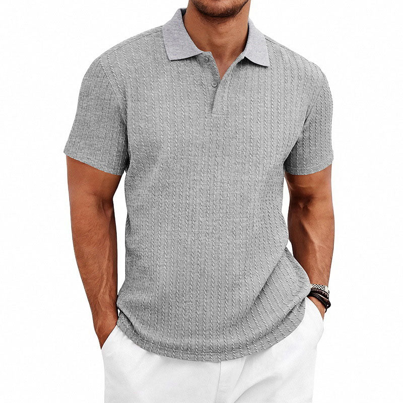 Watson - Men's Textured Vertical Knit Polo Shirt