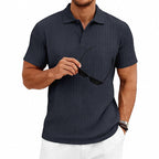 Watson - Men's Textured Vertical Knit Polo Shirt