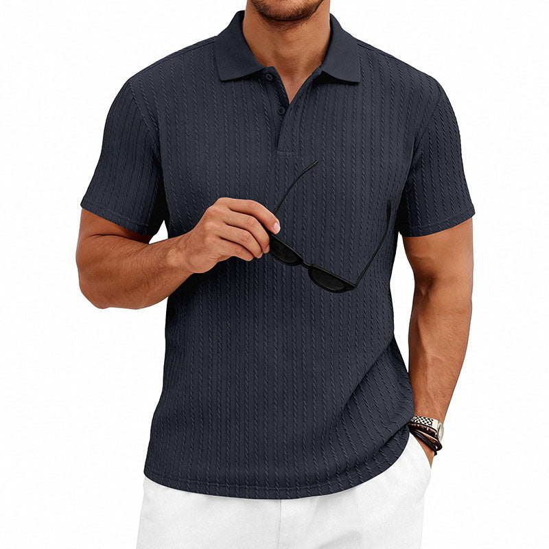 Watson - Men's Textured Vertical Knit Polo Shirt