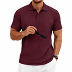 Watson - Men's Textured Vertical Knit Polo Shirt