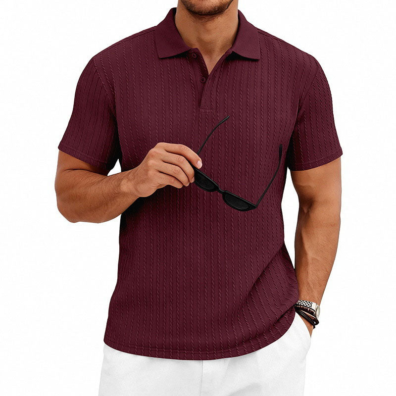 Watson - Men's Textured Vertical Knit Polo Shirt