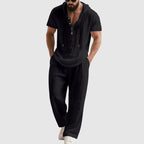 Wayne - Men's Linen-Blend Hooded Lounge Set