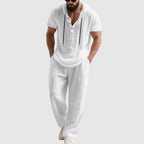 Wayne - Men's Linen-Blend Hooded Lounge Set