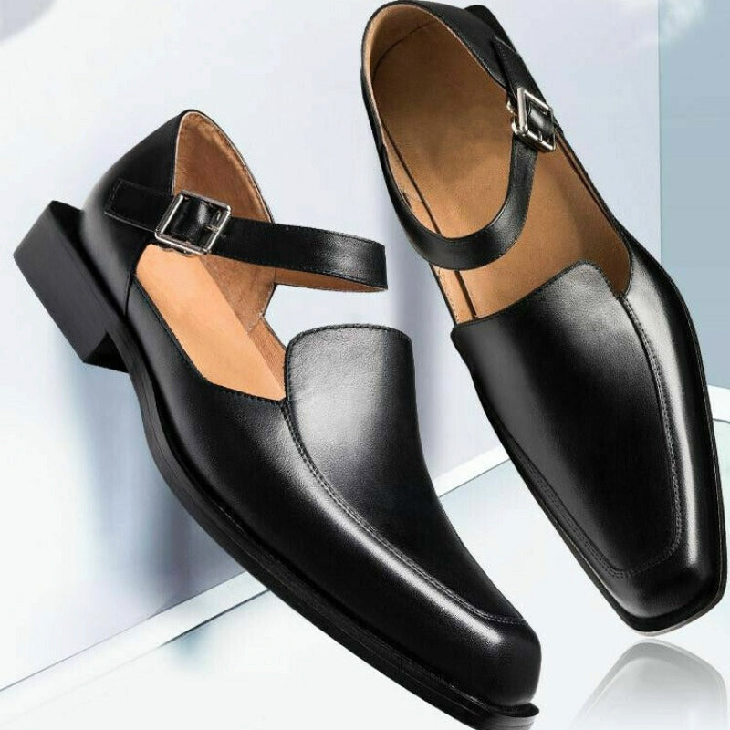 Wells - Men's Square-Toe Monk Strap Sandals