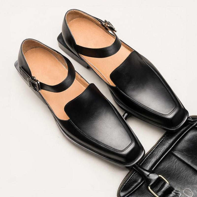 Wells - Men's Square-Toe Monk Strap Sandals