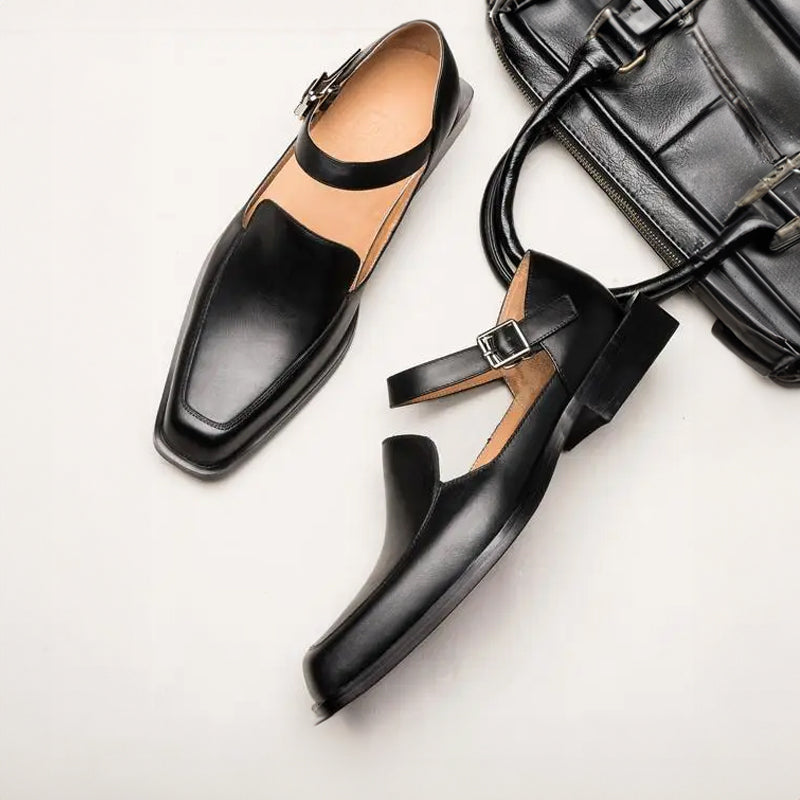 Wells - Men's Square-Toe Monk Strap Sandals