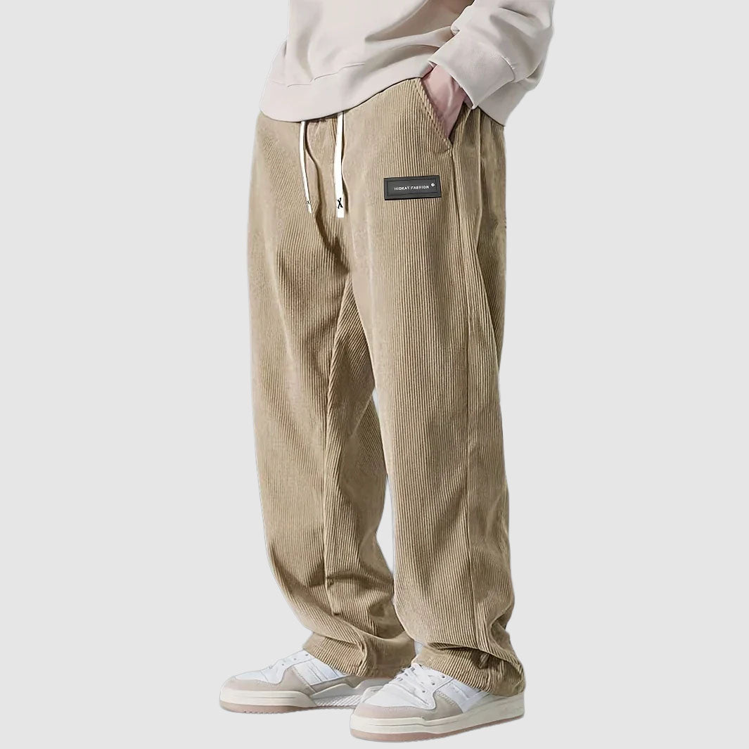 Wesley - Men's Ribbed Corduroy Drawstring Trousers