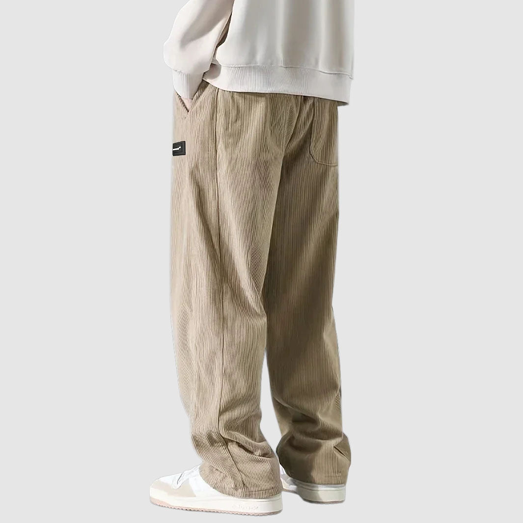 Wesley - Men's Ribbed Corduroy Drawstring Trousers