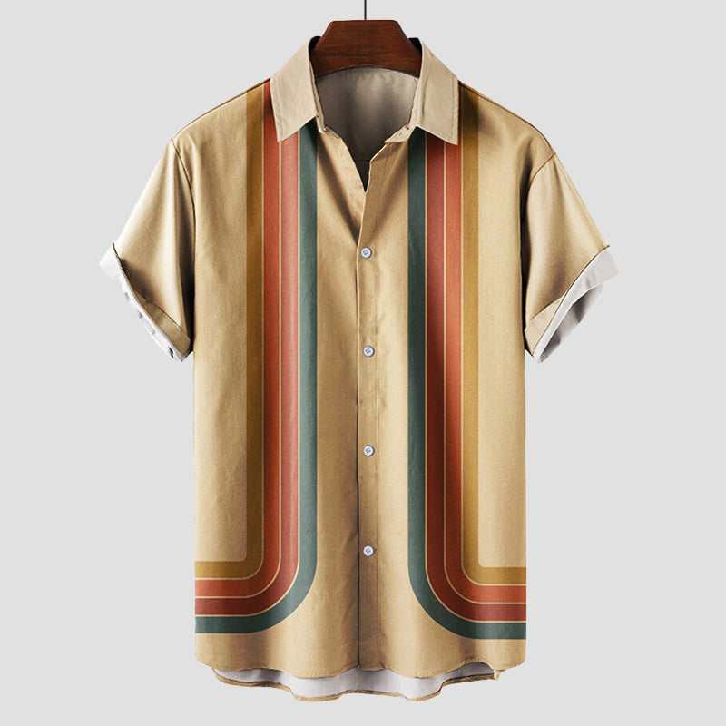 Weston - Men's Summertime Retro Block Stripe Shirt