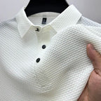 Zachary - Men's Waffle Knit Short Sleeve Polo Shirt