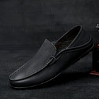 Zachary - Men's Textured Leather Driving Loafers