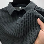 Zachary - Men's Waffle Knit Short Sleeve Polo Shirt