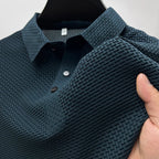 Zachary - Men's Waffle Knit Short Sleeve Polo Shirt