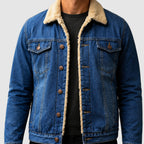 Zayden - Men's Sherpa-Lined Button-Front Denim Jacket