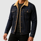 Zayden - Men's Sherpa-Lined Button-Front Denim Jacket