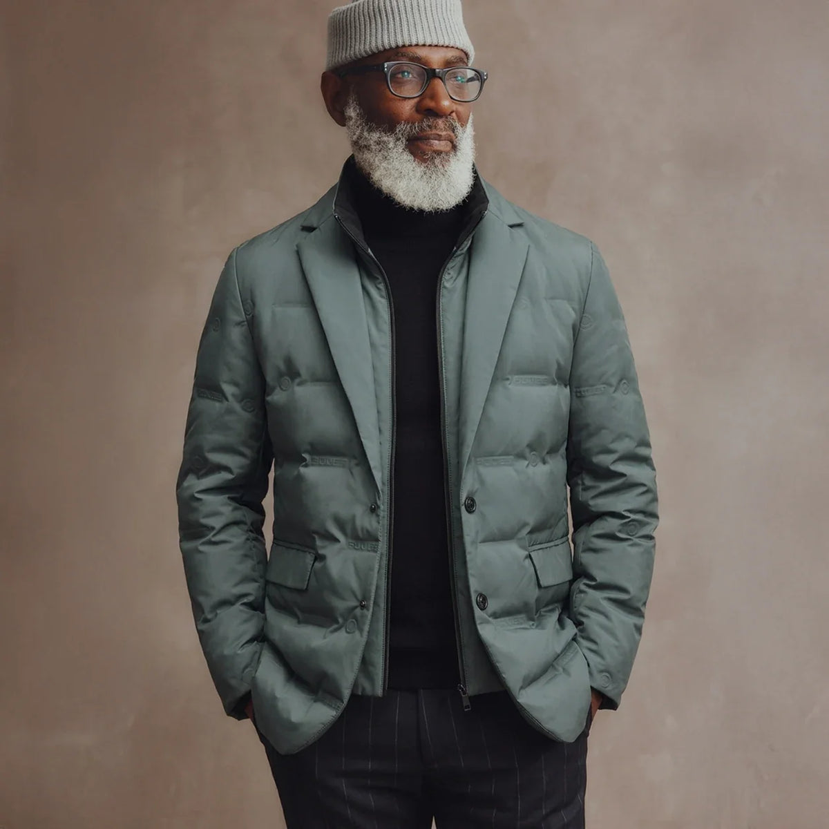 Zoren – Men's Quilted Duck Down Button Blazer