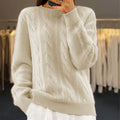 Abigail - Women's Cable-Knit Wool Pullover Sweater