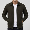 Adam - Men's Textured Zip-Front Bomber Jacket