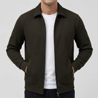 Adam - Men's Textured Zip-Front Bomber Jacket