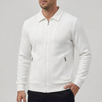Adam - Men's Textured Zip-Front Bomber Jacket