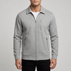 Adam - Men's Textured Zip-Front Bomber Jacket