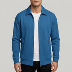 Adam - Men's Textured Zip-Front Bomber Jacket