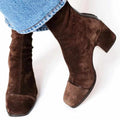 Adelaide - Women's Suede Square Toe Block Heel Boots