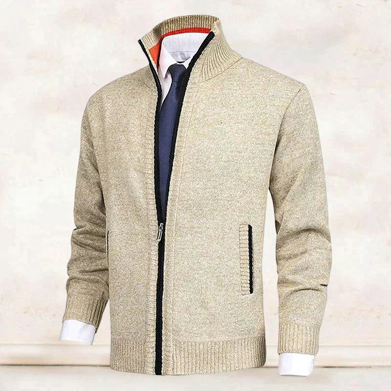 Adrian - Men's Mock-Neck Zip Cardigan