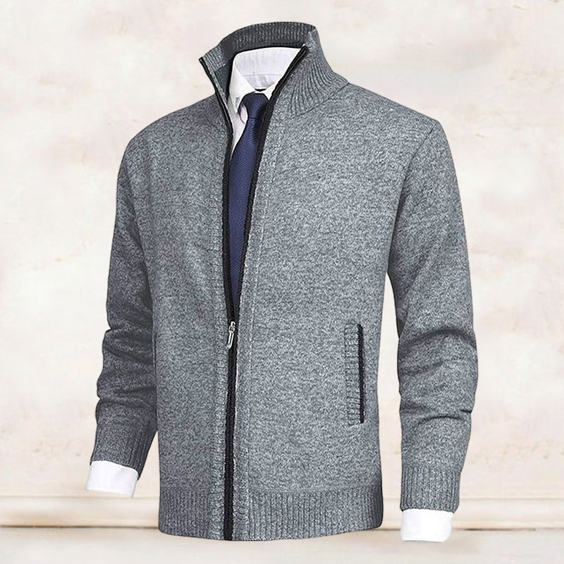 Adrian - Men's Mock-Neck Zip Cardigan