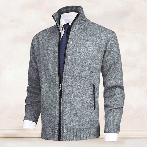 Adrian - Men's Mock-Neck Zip Cardigan