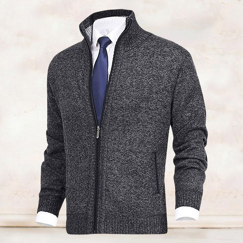 Adrian - Men's Mock-Neck Zip Cardigan