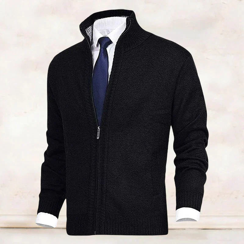 Adrian - Men's Mock-Neck Zip Cardigan