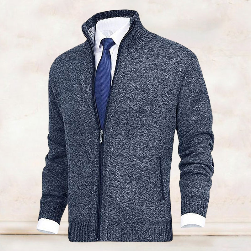 Adrian - Men's Mock-Neck Zip Cardigan