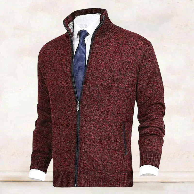 Adrian - Men's Mock-Neck Zip Cardigan