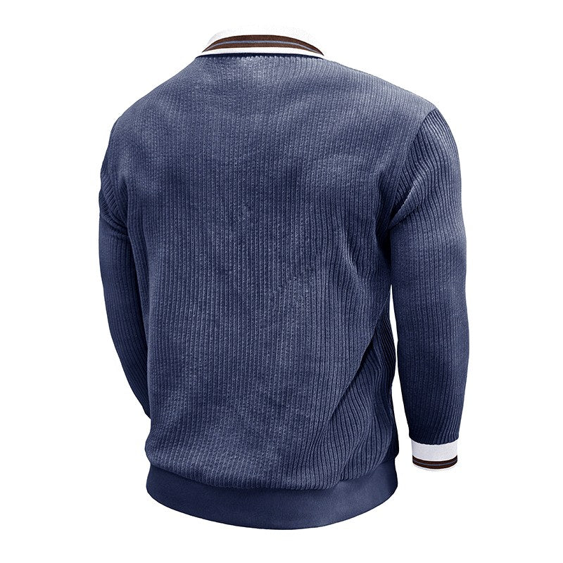 Adrien - Men's Long Sleeve Polo Collar Sweater 6