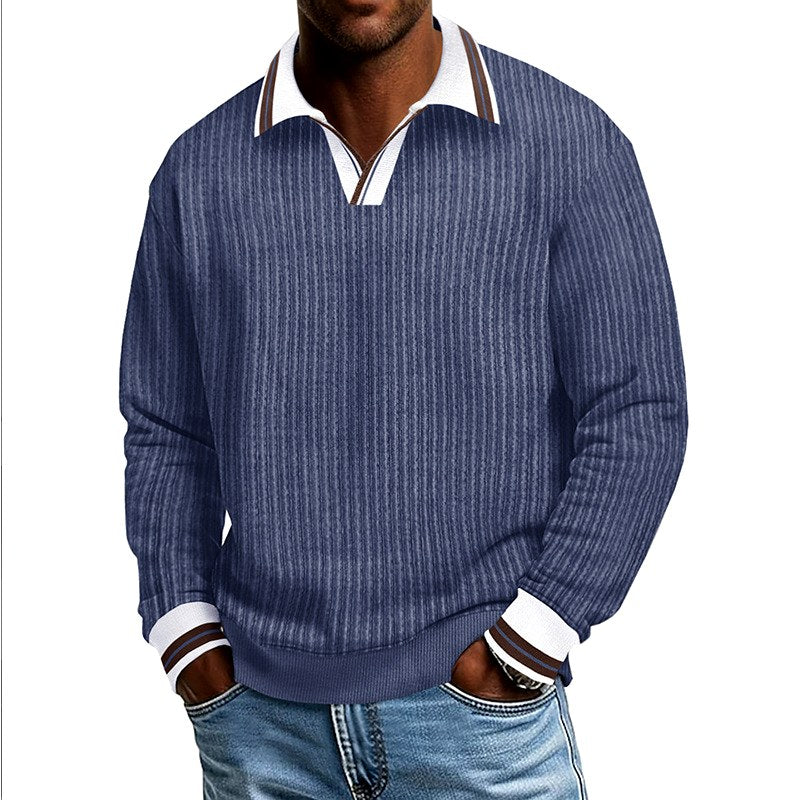 Adrien - Men's Long Sleeve Polo Collar Sweater 7