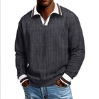 Adrien - Men's Long Sleeve Polo Collar Sweater 8