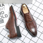Aldwin - Men's Brogue Oxford Shoes with Red Leather Sole