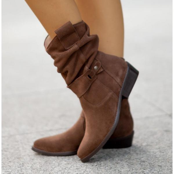 Ana - Women's Suede Slouch Ankle Boot